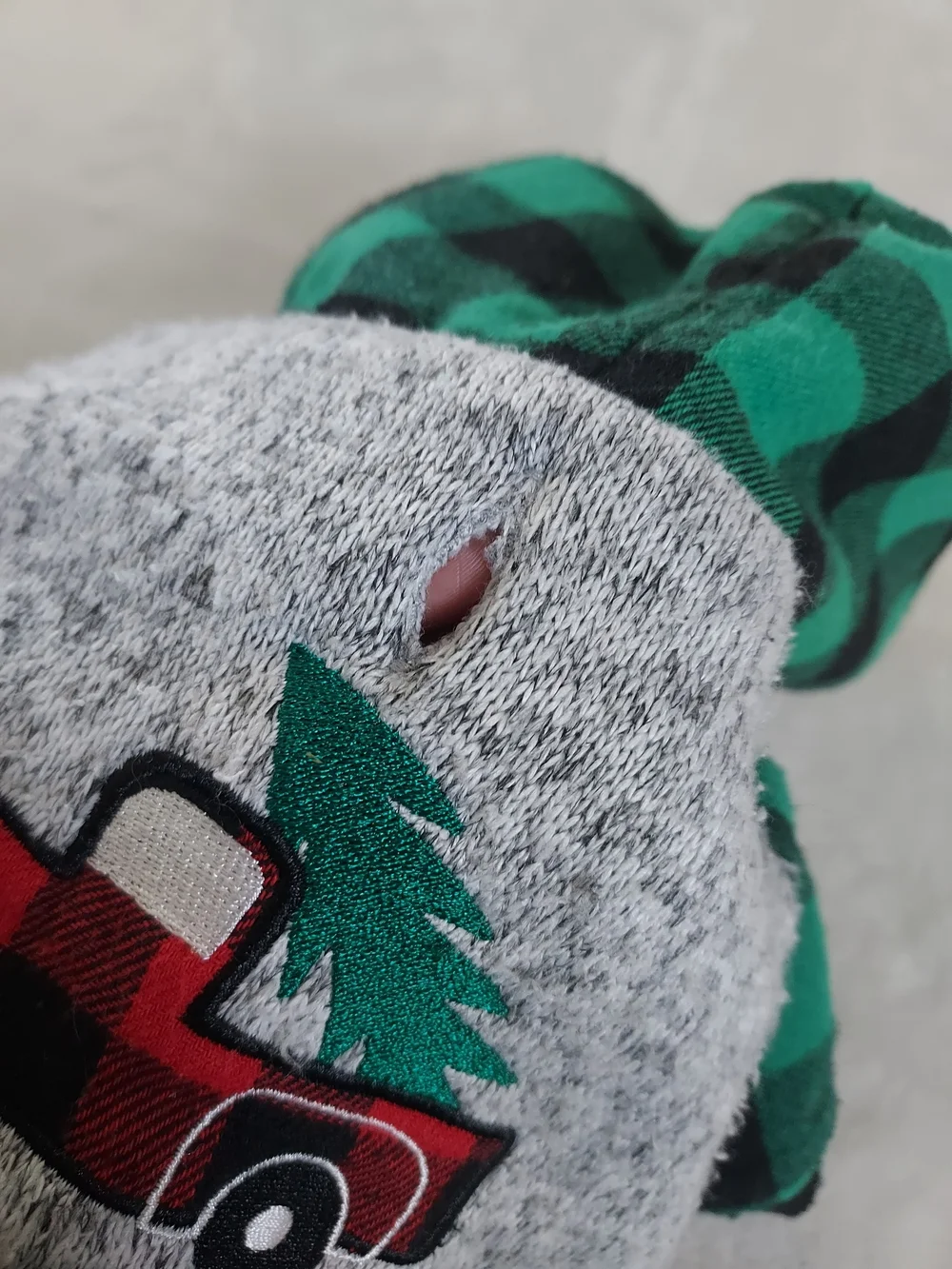 Holiday Sherpa Plaid Truck Dog Hoodie Jacket Green/Black Christmas Small